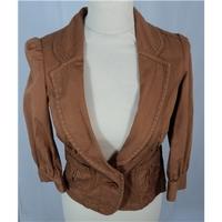 Topshop Size 8 Tan Cotton Jacket