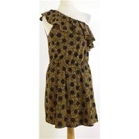 Topshop Size 10 Leopard Print Asymmetric Mini Dress