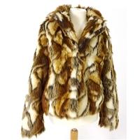 Topshop Size 6 Brown Tonal Faux Fur Coat