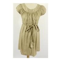topshop size 10 gold knee length dress