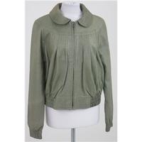 topshop size 16 khaki leather jacket