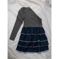 TOFU dress, blue, grey & black size 8