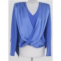 Tom Bowker for Coterie, size 16 powder blue draped top