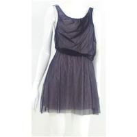 Topshop Size 10 Black And Grey Netted Dress