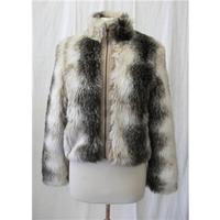 topshop size 8 multi coloured faux fur jacket