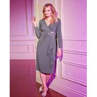 Together Boutique Jewel Trim Wrap Dress