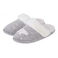 totes Ladies Novelty Slippers Grey Polar Bear Large (UK 7-8)