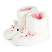 totes Ladies Furry Rabbit Bootie Slippers Cream Small (UK 3-4)