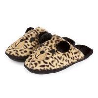 totes Ladies Novelty Mule Slippers Leopard Bear Small (UK 3-4)