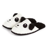 totes Ladies Novelty Mule Slippers Black and White Panda Small (UK 3-4)