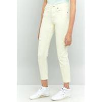 tommy hilfiger 90s pale yellow high waisted cropped jeans yellow