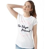 Tokyo Laundry Womens Dala Flock And Print T-Shirt Optic White