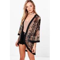 Tonal Paisley Chiffon Kimono - multi