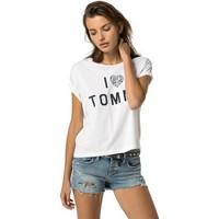 tommy hilfiger dw0dw02130 t shirt women womens t shirt in white
