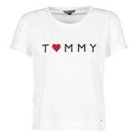 tommy hilfiger tommy logo womens t shirt in white