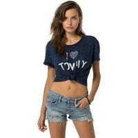 tommy hilfiger dw0dw01839 t shirt women womens t shirt in blue