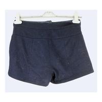 topshop size 8 navy blue woolen hot pant shorts