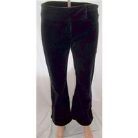 Topshop Size 12 Black Velvet Bootleg Trousers