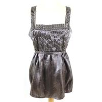 topshop size 14 silver metallic sleeveless party top