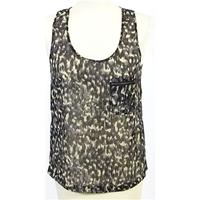 topshop multi coloured sheer vest top size 8