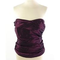 topshop size 12 burgundy purple strapless bustier top with matching be ...