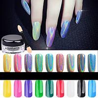 Top Quality 1g/Box Rainbow Shinning Mirror Nail Glitter Powder Perfect Holographic Nails Dust Laser Holo Nails Pigment