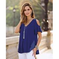 together cold shoulder jersey top