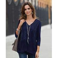 Together Jersey And Lace Patchwork Top