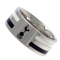 tottenham hotspur colour stripe crest band ring stainless steel