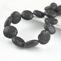 Toonykelly Round Flat Lava Rock Volcano Stone Bead DIY Material Beads 15Pc/Bag