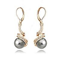 Top Quality Imitation Pearl Earrings 18K Rose Gold Plated Fashion Jewelry Made with Austrian Crystal