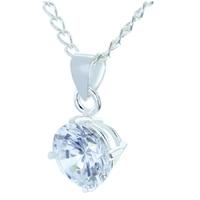 Topaz Silver 8mm Round CZ Pendant PZ-450 CP-750