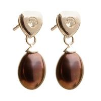 topaz silver cz heart and black simulated pearl earrings ez 765 4