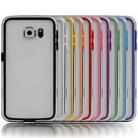 TPU Bumper Frame Case with Metal Buttons for Samsung Galaxy S6