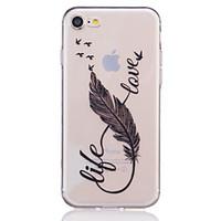 TPU Material 8 Characters Feather Pattern Painted Relief Phone Case for iPhone 7 Plus/7/6s Plus / 6 Plus/6S/6/SE / 5s