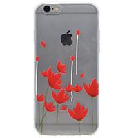 TPU Material Small Red Flowers Pattern Painting Phone Soft Shell for iPhone 7 Plus 7 6s Plus 6 Plus 6S 6 SE 5s 5