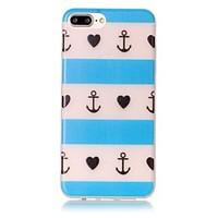 TPU Material Blue Stripe Heart Pattern Luminous Soft Shell Phone for iPhone 7 Plus/7/6s Plus / 6 Plus/6S/6/SE / 5s/5