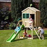 TP TOYS CHILDRENS FOREST COTTAGE PLAYHOUSE with Slide