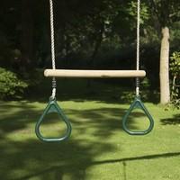 tp toys wooden trapeze bar rings tp922 swing play frame accessory