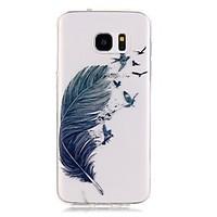 TPU High Purity Translucent Openwork Feather Pattern Soft Phone Case for Galaxy S5/S6/S6 Edge/S7/S7 Edge