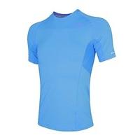 TribeSports Men\'s Short Sleeve Running Top (Cyan Blue, X-Large)