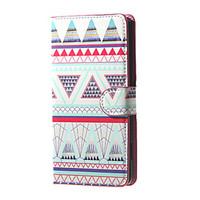 Triangles Pattern PU Leather Wallet Case for Alcatel OneTouch Idol 3 (4.7)