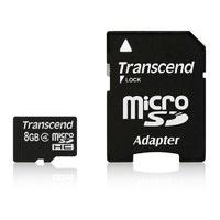 transcend 8gb micro sdhc class 4 flash card with adaptor