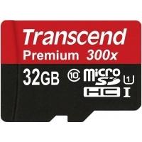 Transcend Premium Micro SDHC Class 10 UHSI 300x with Adapter 32GB