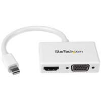 Travel A/v Adapter: 2-in-1 Mini Displayport To Hdmi Or Vga Converter - White