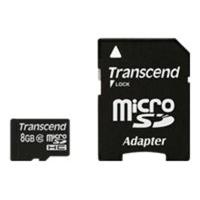 transcend 8gb micro sdhc flash card with adaptor class 10