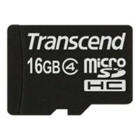 Transcend - Flash memory card - 16 GB - Class 4 - microSDHC