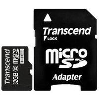 Transcend 32gb Microsdhc Flash Card With Adaptor (class 10)