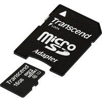 transcend uhs i premium 16gb micro sdhc flash card with adaptor class  ...