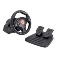 Trust Compact Vibration Feedback Steering Wheel PC-PS2-PS3 GM-3200 - Wheel and pedals set - for Sony PlayStation 2, PC, Sony PlayStation 3